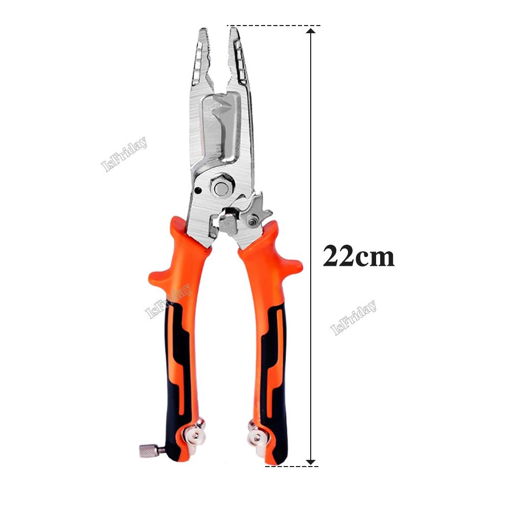 10 in 1 Hand Tool Multifunct Wire Stripper Heavy Duty Universal Pliers Wire Stripper Cable Cutter Terminal Crimping Hand Tool