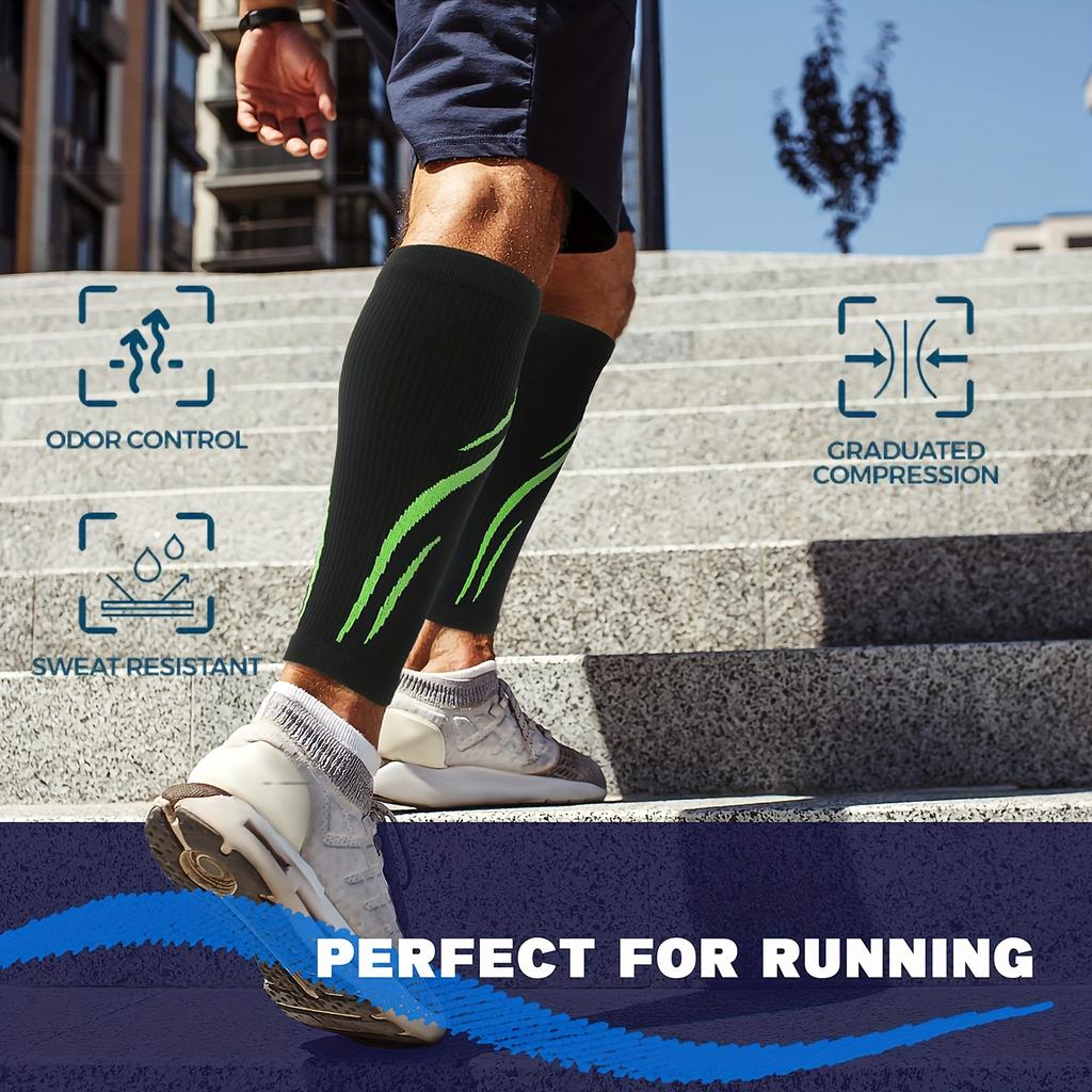 1 Pair Calf Compression Sleeves for Men & Women (20-30 mmHg), Leg Compression Sleeve Footless Compression Socks