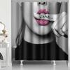 Fashion Woman Shower Curtain Modern Women Funny Bathtub Shower Curtain Decoration 12 Hooks 180X180Cm