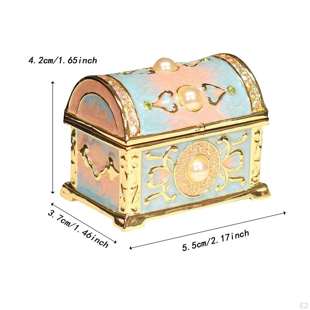 Cutie de bijuterii Cufăr de comori Cadou suvenir Decorativ Desktop Drăguț Cutie de depozitare Smalț