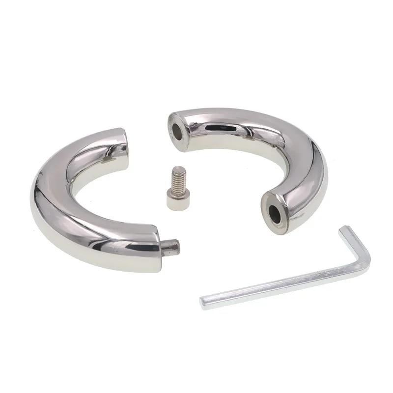 Männlicher Hodensack Hodenfessel Schwere Penisringe Metall Keuschheitsgürtel Ballstretcher Sexspielzeug für Männer Homosexuell Verzögerung der Ejakulation