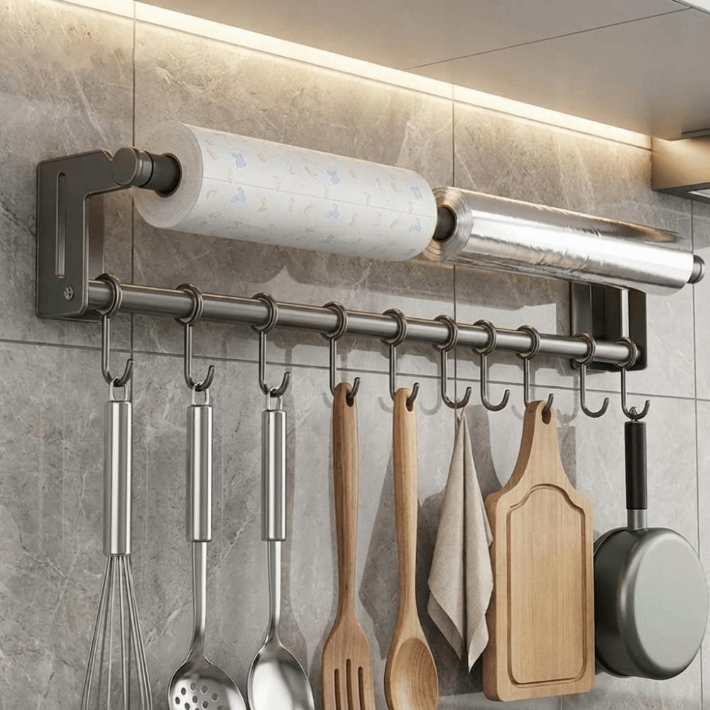 Stainless Steel Utensil Storage Rack Wall Mounted Spoon Ladle Holder  Kitchen Storage