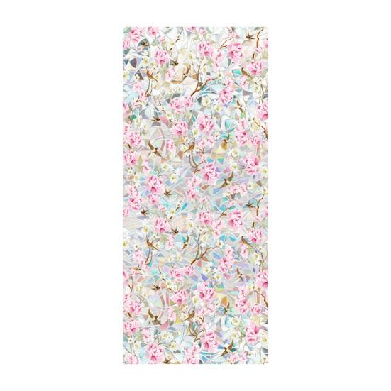 Flower Stained Glass Window Film Lotus Morning Glory Floral Window Cling Removable Decorative Static Sticker UV Blocking Privacy Decals for Living