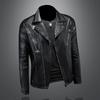 2024 autumn and winter new men's lapel locomotive leather jacket trendy fashion slim leather jacket jacket 7109