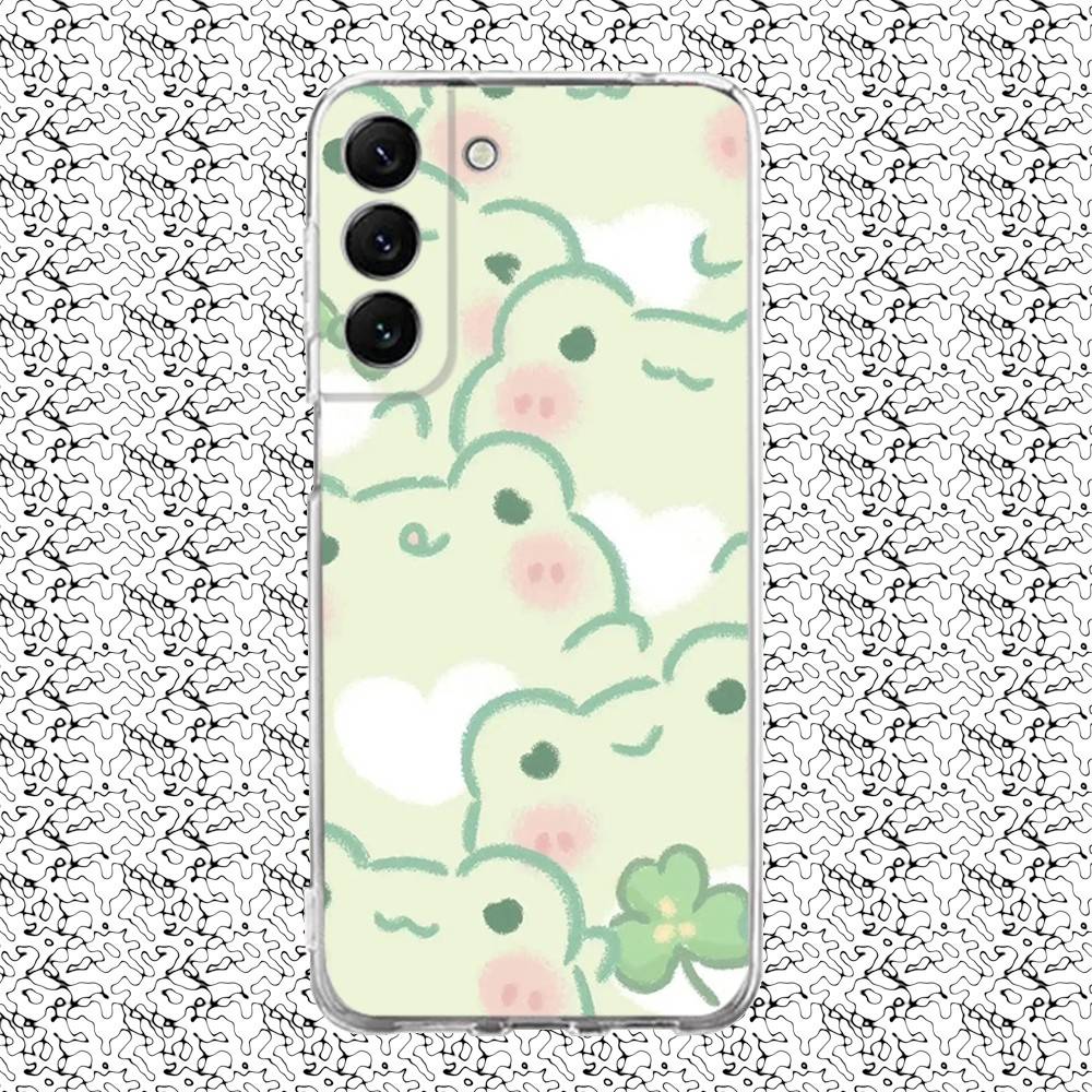 

Cute Frog Phone Case For Samsung S24,30,21,22,23,20 FE,lite,PIus,Ultra,5G,Note,9,10 Transparent Cover SamsungS21s305G