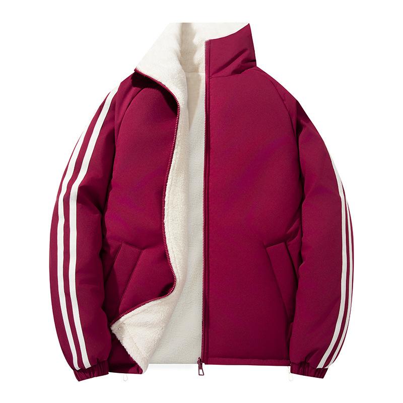 Double-sided Wear Lamb's Wool Cotton Jacket Men and Women with The Same Winter Loose Stand-up Collar Cotton Jacket Thickened Cold Winter Jacket Jacket