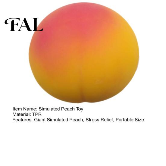 TPR Realistic Fruit Toys Giant Simulated Peach Squeeze Toy, Stress Relief Sensory Pinch Ball Fidget Toy for Home Office Relaxation