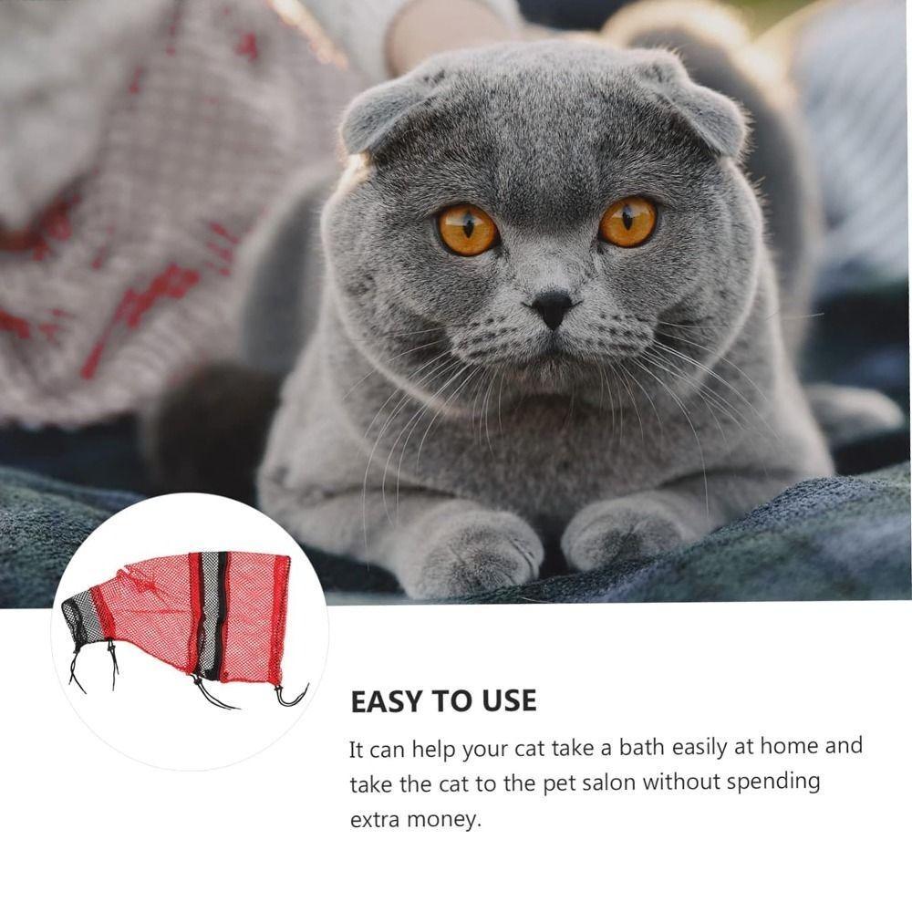 Shower Bag Breathable Mesh Cat Bathing Bag Adjustable Anti Escape Anti Scratching Bag Anti Scratch Pet Bathing Bag Ears Clean