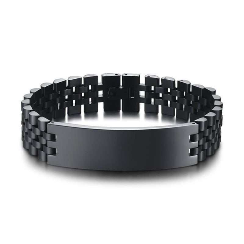 Japan and Korea Fashion Couple Curved Brand Titanium Steel Men and Women Bracelet, Lettering Adjustment Strap, Stainless Steel Watch Chain