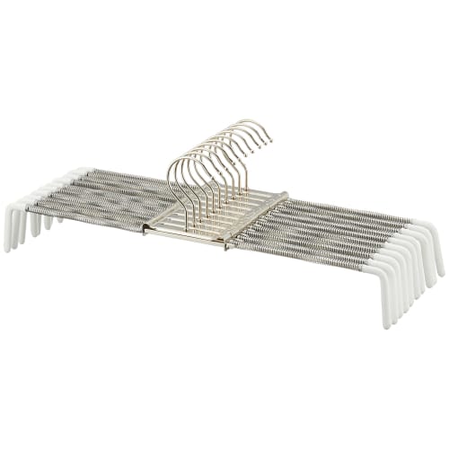 MAWA Clothes Hangers, White, Small, MAWA Skirt Hangers, 120293, Set of 10