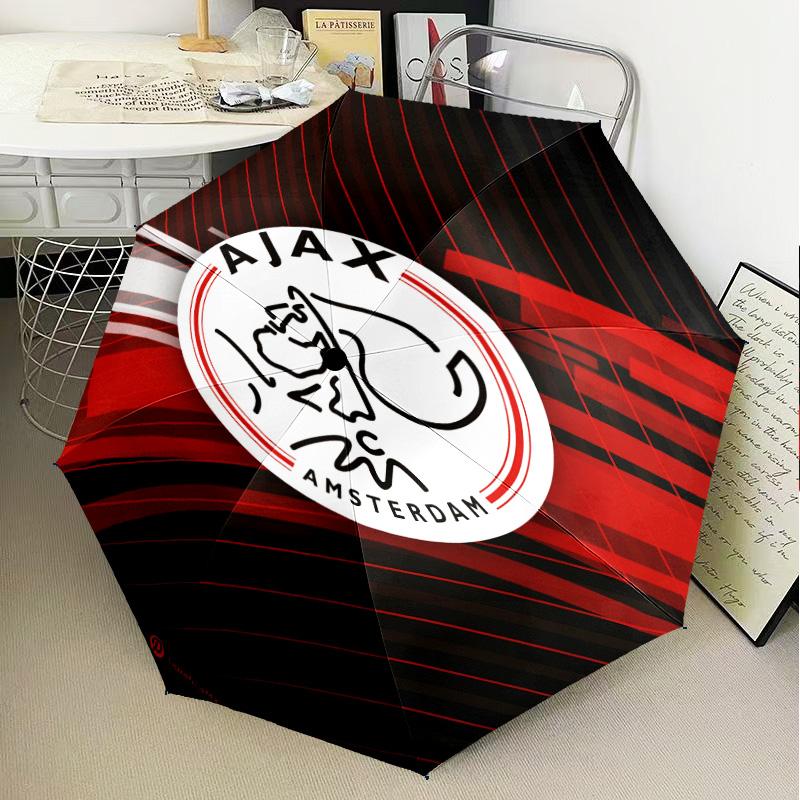 AFC Ajax Emblem Design Umbrella Folding umbrella, automatic umbrella 8-Frame for Travel, camping Use Gift for Halloween Christmas