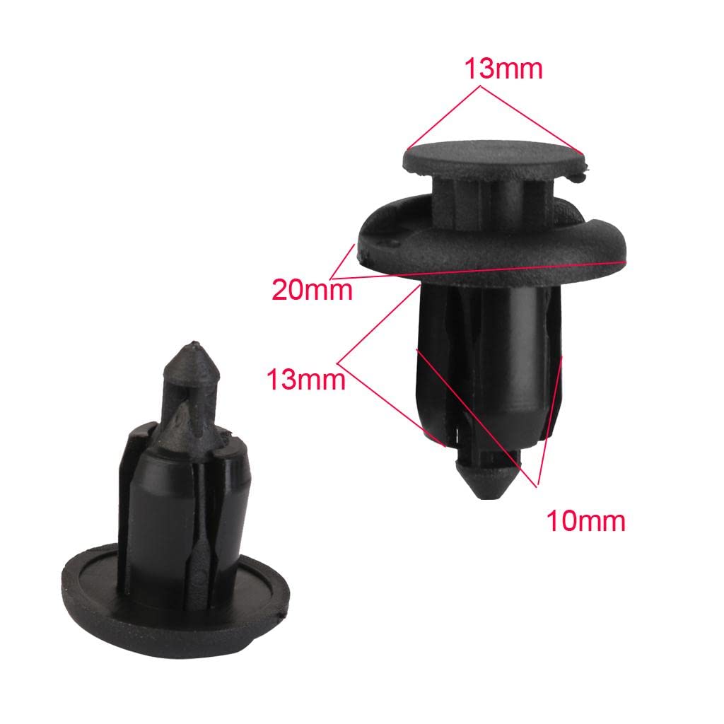 [Generic Product] Push Type Clip, Rivet, Nylon, For Honda 91503-sz3-003, 30 Pieces