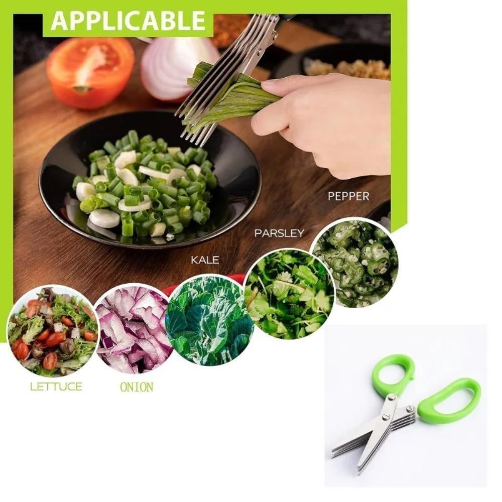 Forbici da Cucina Multistrato Acciaio Inossidabile Taglia Verdure Cipollotto Erbe Alghe Spezie Strumento da Cucina Accessori da Cucina