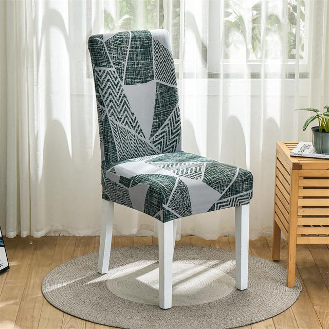 

Geometry Stretch Chair Cover Spandex Elastic Slipcovers Chair Furniture Seat Covers For Dining Room Banquet Hotel Restaurant Kitchen Area for Home Universal Size