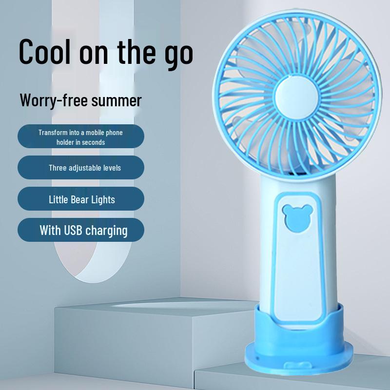 Portable Mini Cartoon Flower USB Desk Fan - Student Gift