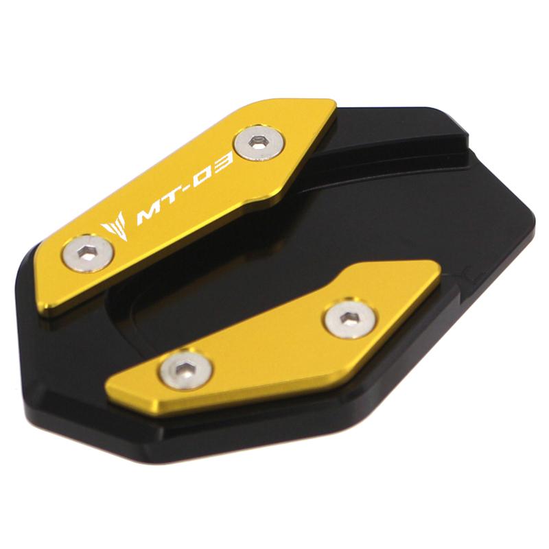 Motocicleta para yamaha YZF-R3 MT-03 YZF-R25 acessórios yzf r3 r25 mt 03 kickstand pé suporte lateral extensão almofada suporte