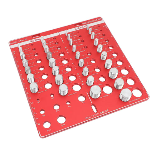 34 Nut and Bolt Thread Checker, Aluminum Alloy Nut and Bolt Size Gauge, Bolt and Nut Identification Gauge, High Precision Bolt and Nut Measuring Tool,