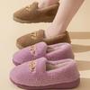Mode Damen Warme Kurze Plüschfutter Hausschuhe Rutschfest Slipper Hausschuhe Mode Damen Mokassins Slipper
