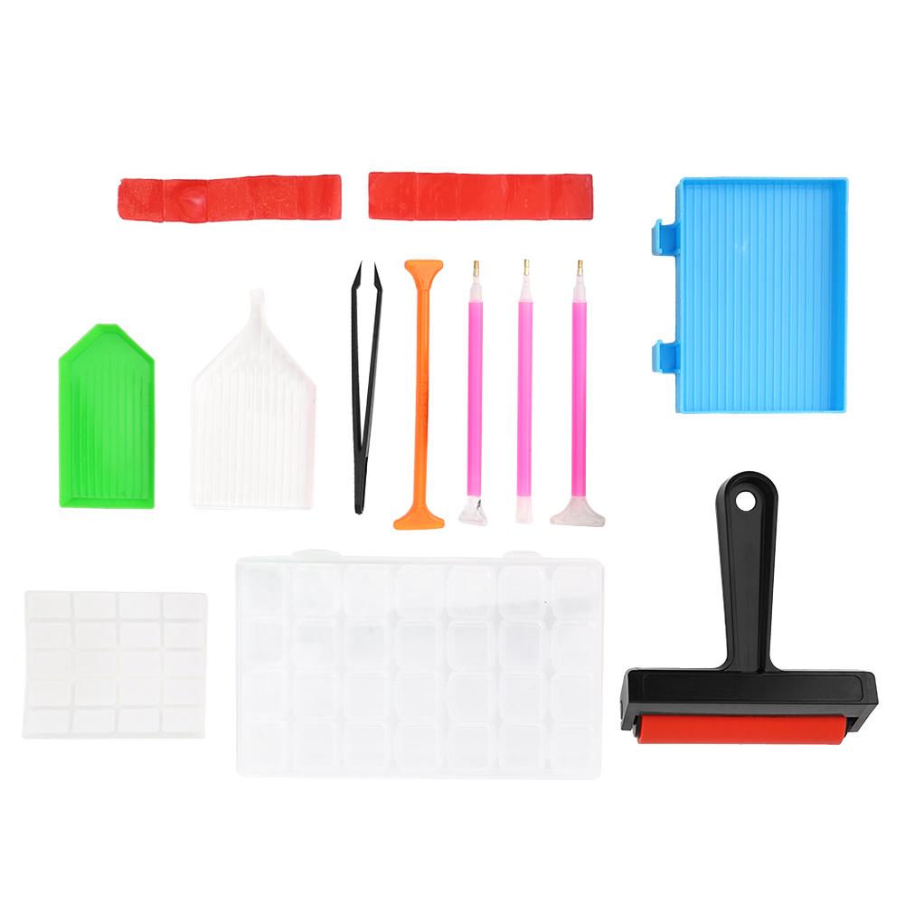 22Pcs Drill Painting Tool Kit DIY Accessories Set Roller Storage Box for Adult Kid DIY Use