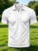 Men's Outdoor Short-Sleeve Polo Shirt with Printed Design (Not Textured), Available in Multiple Sizes. Men's Lapel Polo, Solid Color Top. Men's Slim