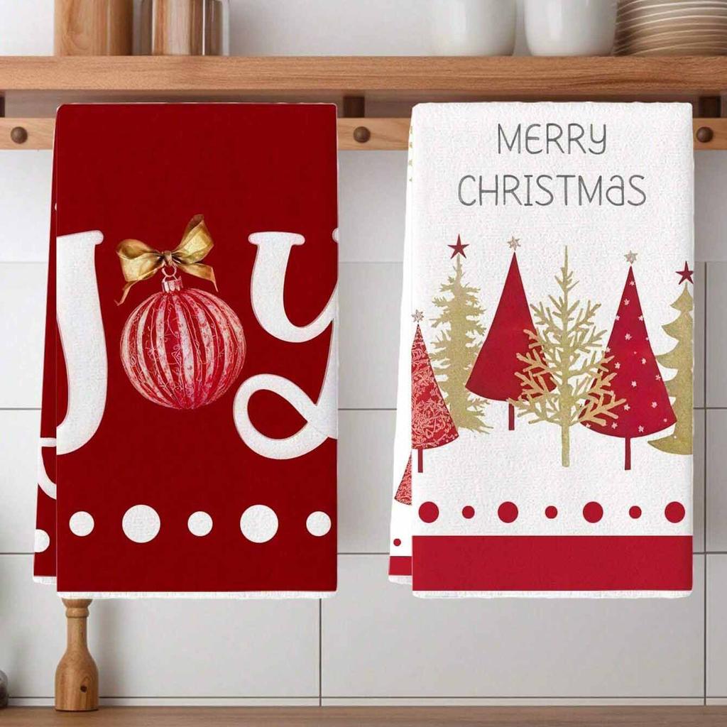 1pc/2pc/4pc/pack Christmas Scrub Sponge Creative Kitchen Dish Cloth Festive Cleaning Decor for Home & Table Kitchen Dish Towel Xmas Cleaning Supplies