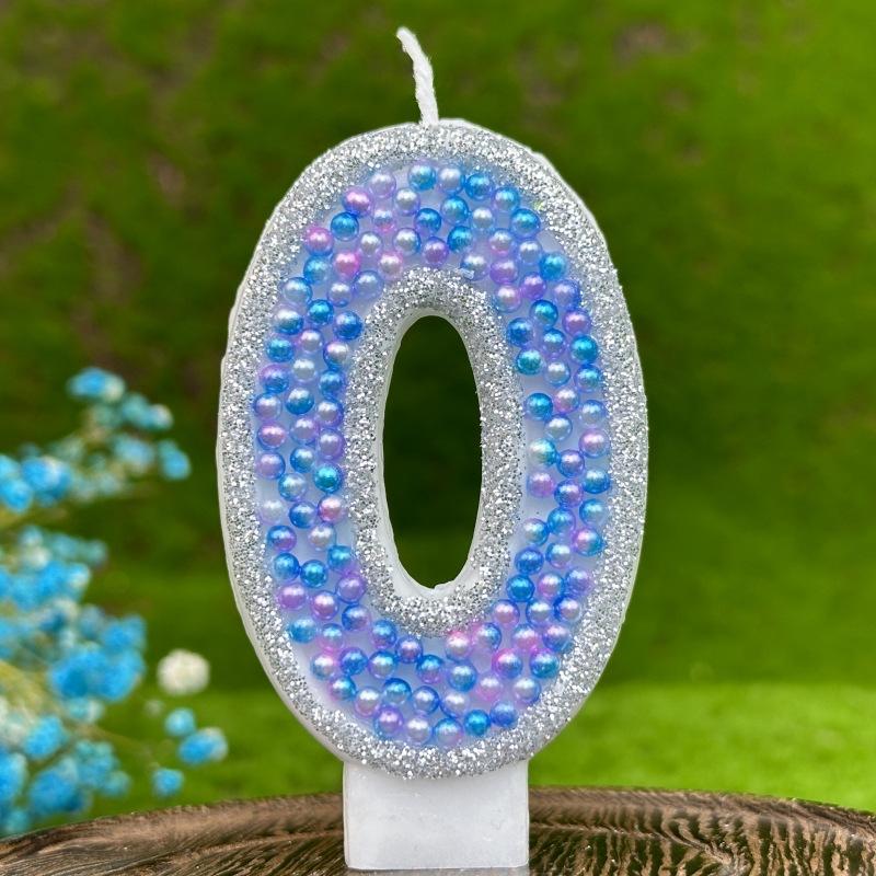 1pcs Blue Glitter Number0-9 Birthday Candles Cake Toppers Birthday Wedding Birthday Digital Cakes Dessert Decor Candle