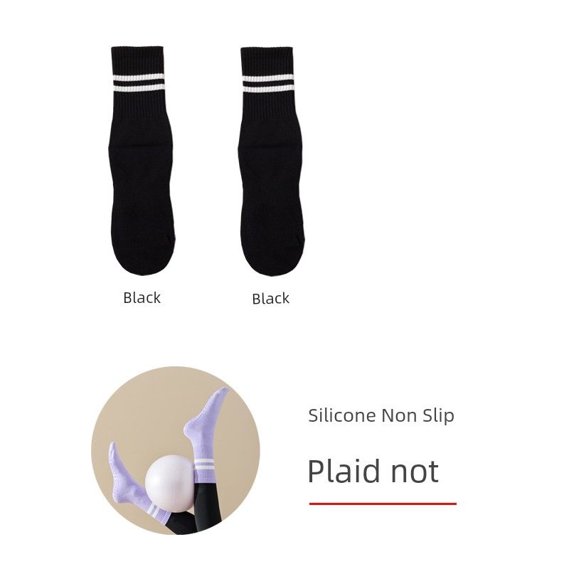 

Yoga Socks Children s Professional Pilates Fitness Exercise Non-Slip Socks Skipping Rope Running Dance Pressure Knee Socks Room Socks Black 2 pairs