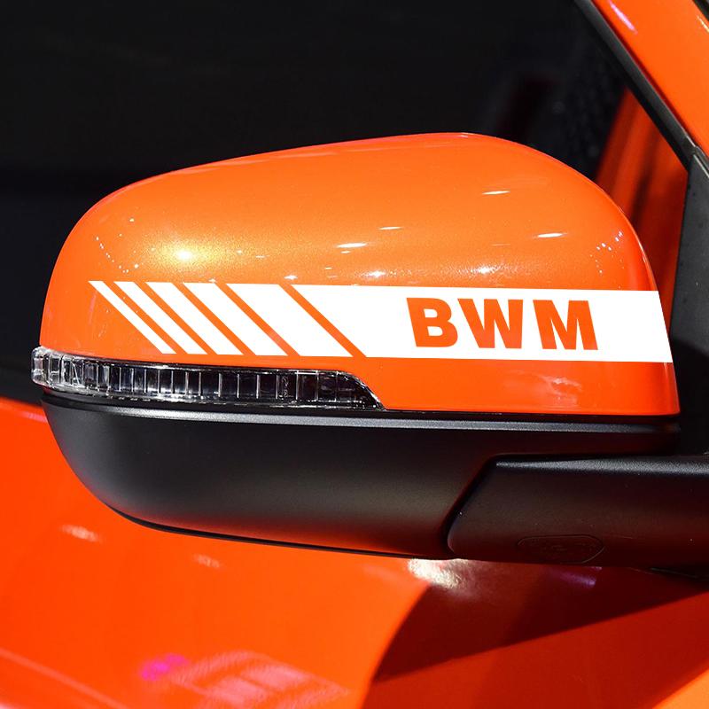 2PCS Car Rearview Mirror Decoration Sticker Emblems Styling For Bmw 3 2 5 Series E90 F10 E60 X3 F25 E46 X5 G05 F30 X5 E53 E91 M5