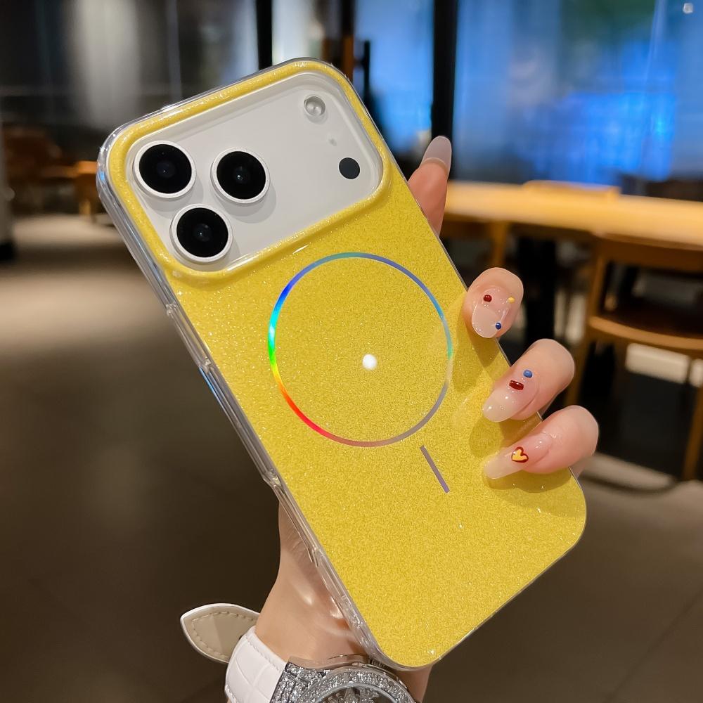Luxury Laser Glitter ForMagsafe Phone Case ForiPhone 17 Air 16 15 14 Plus 13 Pro Max Shockproof Shiny Bumper Crystal Cover