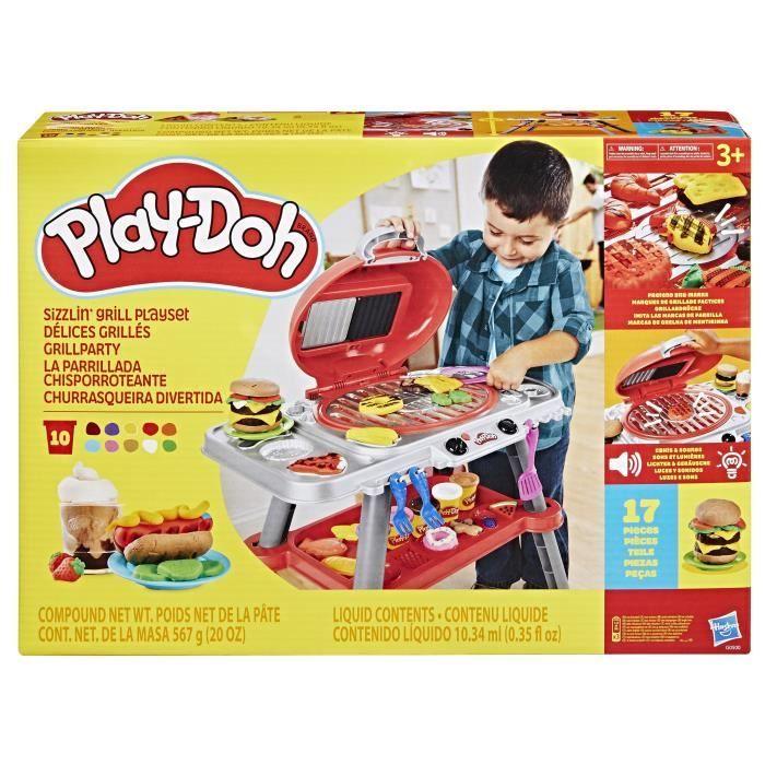 PlayDoh Délices Grillés BBQ Factice, Coffret De Pâte À Modeler Avec Sons Et Lumières, 17 Accessoires, Loisirs Créatifs, Dès 3 Ans