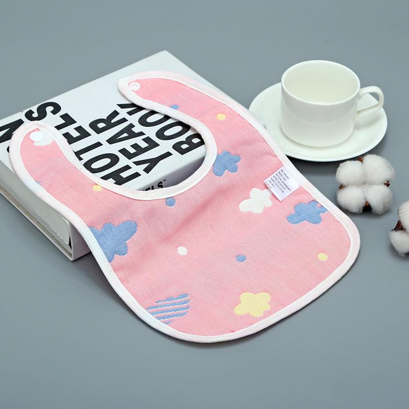 Pure Cotton 360° Baby Saliva Bib - Six-Layer Petal Design