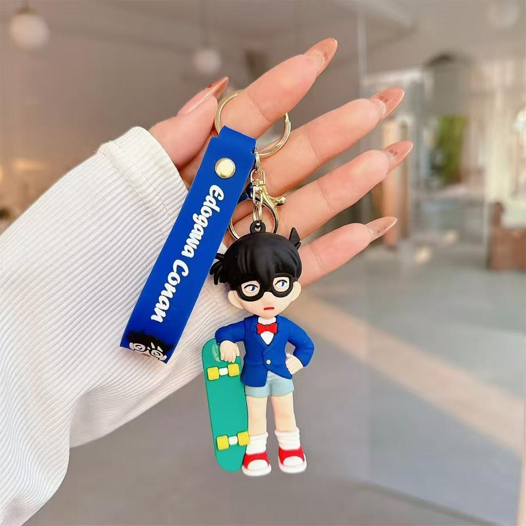 Classic Japanese Anime Cartoon Keychain Doll Conan Bag Car Keychain Gift Wholesale Cute Personalized Gifts Y2k Fashion