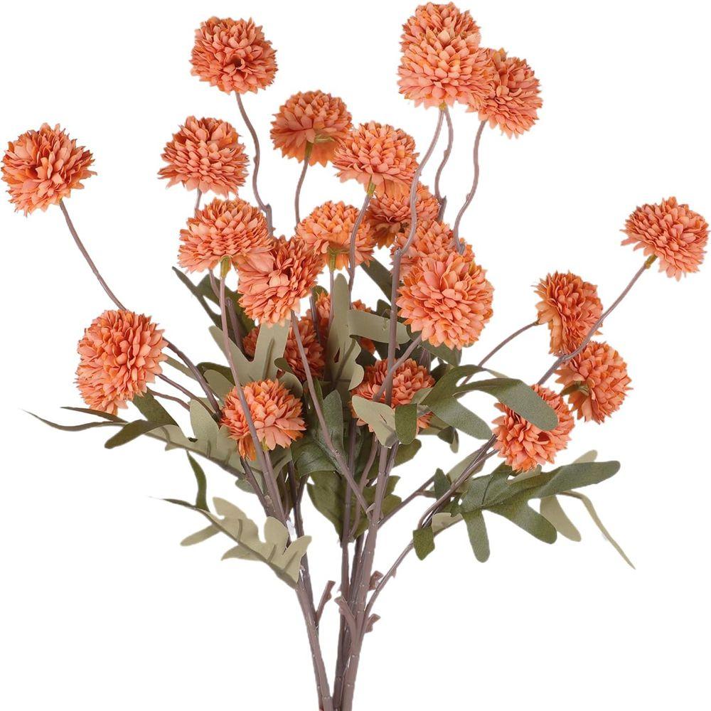 

Artificial Flowers Silk Chrysanthemum Home vase Wedding Bride Bouquet Christmas Decoration Brooch Garden DIY Gift Box Scrapbook 1pc помаранчевий