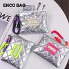 Silver Lingge Bow Pattern Coin Purses Small Canvas Coin Wallet Lady Girls Earphone Coin Key Money Storage Bag Zipper Pouch