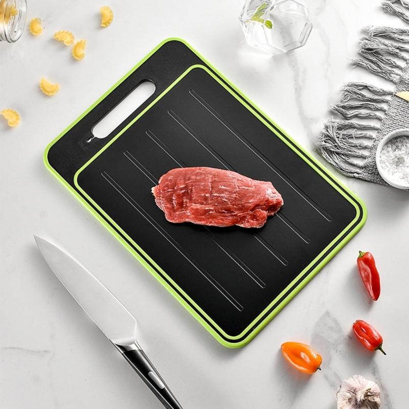 Meat Food Thawing Tray Double Sided Cutting Board with Grater Sharpener Defrosting Tray Food Preparation Utilitys