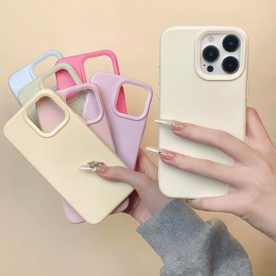 Applicable To Apple 16pro Silicone Anti Fall Mobile Phone Case IPhone 13 Simple Solid Color 15 Full Inclusive Matte Protective Case