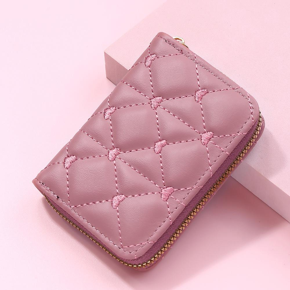 Women Wallet Women Small Card Case Ladies Sewing Love Large Capacity Coin Purse Organ Mini Card Holder Carteras Para Mujer