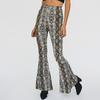Jeans a zampa skinny a vita alta stampati Streetwear Donna