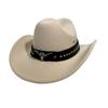 New Western Cowboy Hat Versatile Retro Cow Head Felt Hat Tibetan Grassland Riding Big Brim Top Hat