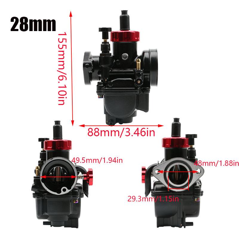 Motorcycle Alconstar PE 17/19/22/24/26/28/30mm Flange Carburetor for 2T 4T Engine Carburetors with Main Jets For Racing