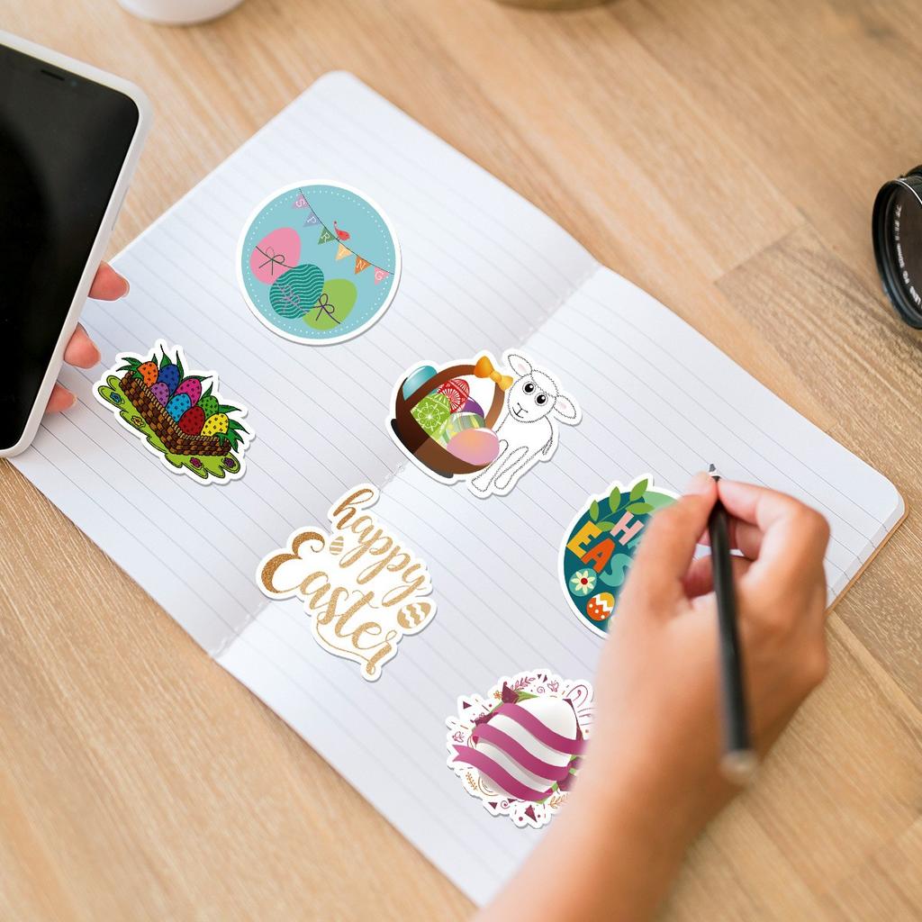 50pcs Cute Notebook Account Decoration Sticker,cute Stickers, Journaling Supplies,Easter Bunny Egg Stickers