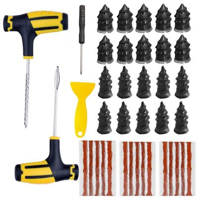 Motorcycle Tire Repair Tool Kit Tubeless Tyre Puncture Repair Kit Screw Studding Tool for Bike Tire Repair Set Tyre Rubber Strip