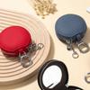 Cute PU Leather Coin Purse Zipper Lipstick Storage Bag Mini Round Wallet  Bag Pendant Decor