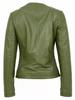 Stylish Biker Motorcycle Women's Jacket Green Genuine Lambskin Leather Handmade
