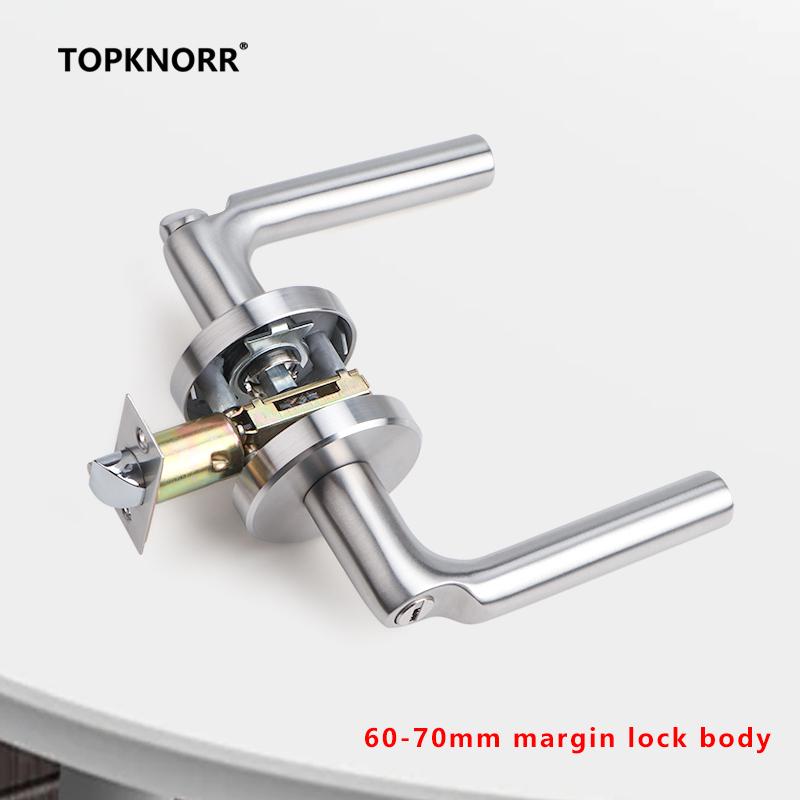 304 Stainless Steel Fire Door Fire Door Lock With Key Three-lever Handle Lock Replacement Ball Lock Bathroom Keyless Door Lock