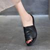 Fashion GKTINOO 2025 Summer New Genuine Leather Soft Sole Flat Slippers Handmade Retro Women's Shoes Outside Slides
