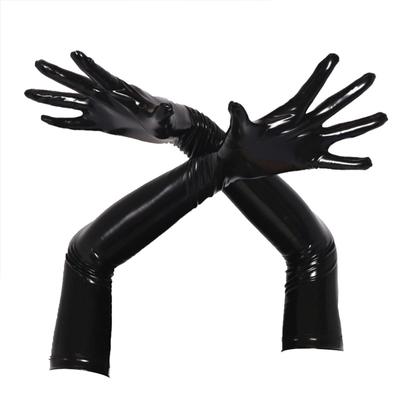 1Pair Wet Look Arm Length Leather Mittens Gloves Cosplay Women Opera Evening Dress