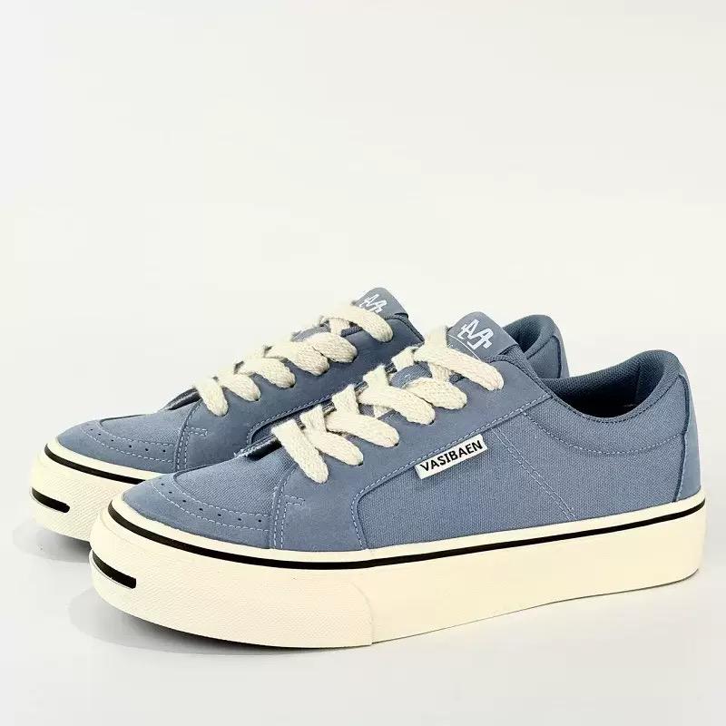 Fashion Street Style Men's Canvas Sneakers Stylish Casual Shoes Vulcanize Shoes Lace-Up Skateboard Footwear Rubber Sole Tenis Masculino