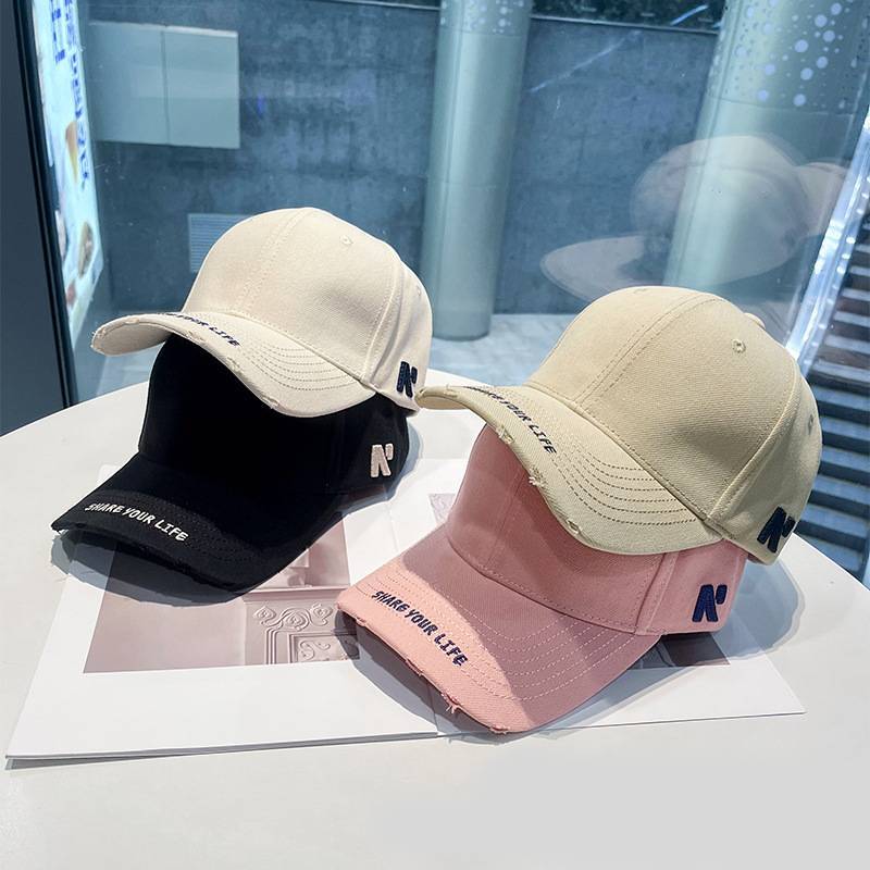 Spring Letter Embroidered Baseball Cap With Sun Protection For Women Outdoor Casual Wear