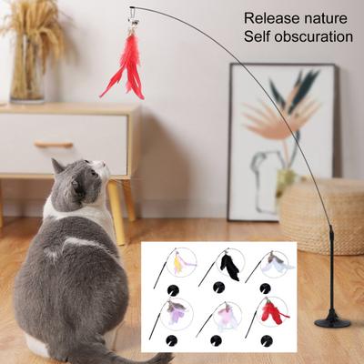 Katzen-Teaser-Spielzeug Attraktiver Hoher Rückprall Haustier Kätzchen Teaser-Stab Interaktives Spielzeug für den täglichen Gebrauch